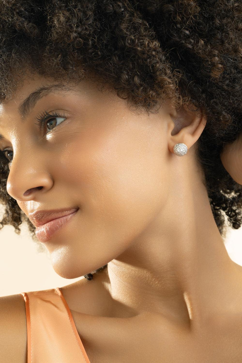 Diamond Large Bahia Stud Earrings - Image 4
