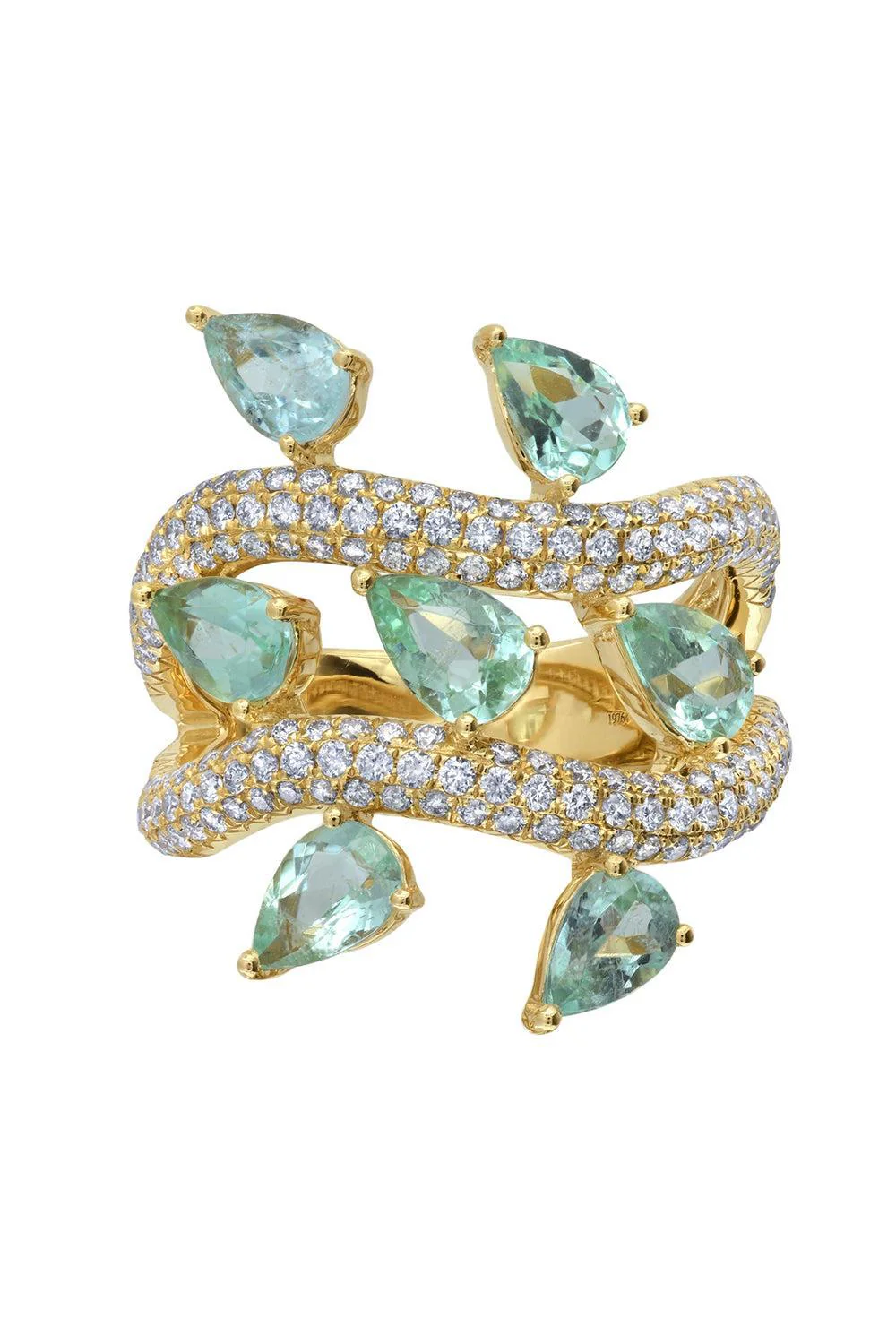 Diamond Tourmaline Vine Ring