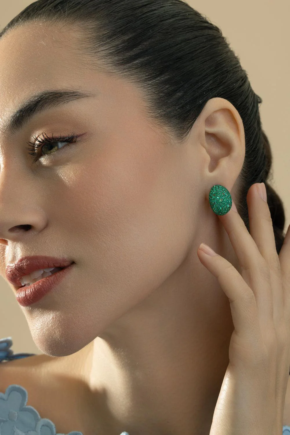 Emerald Bahia Statement Earrings - Image 2