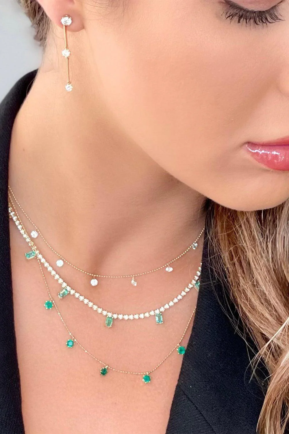 Emerald Floating Necklace - Image 2