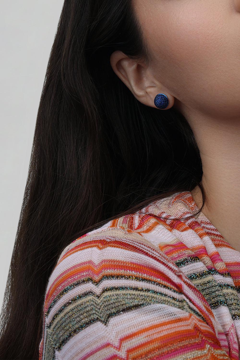 Large Blue Sapphire Bahia Stud Earrings - Image 3