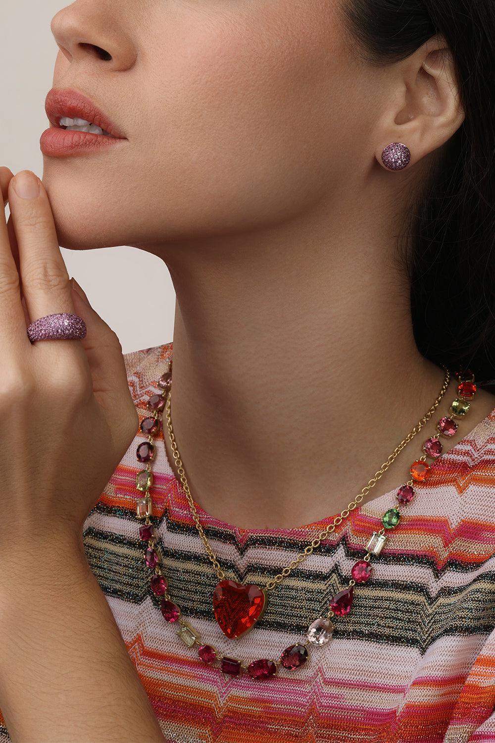 Large Pink Sapphire Bahia Stud Earrings - Image 2