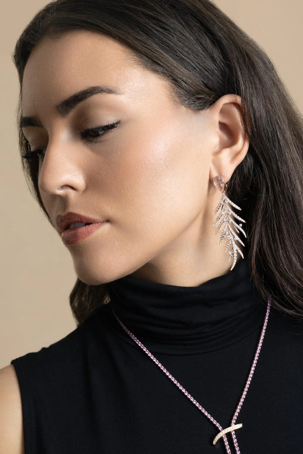 Morganite Folha Earrings - Image 4