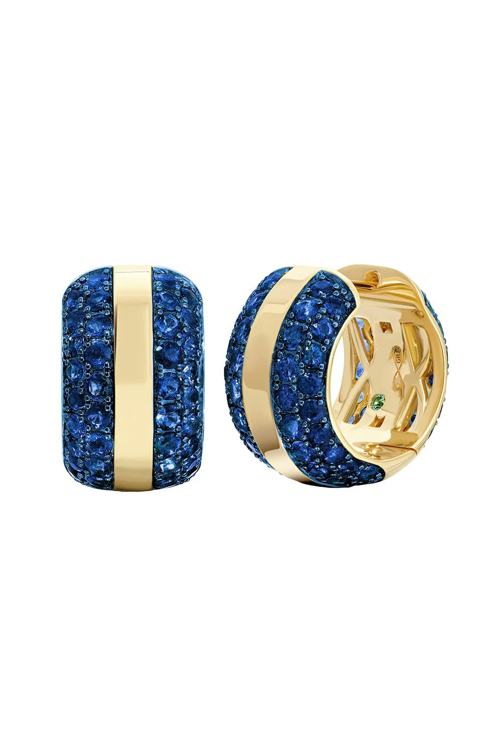 Ouro Blue Sapphire Hoop Earrings