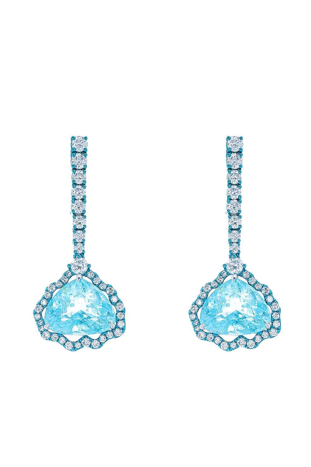 Paraiba Tourmaline Diamond Earrings