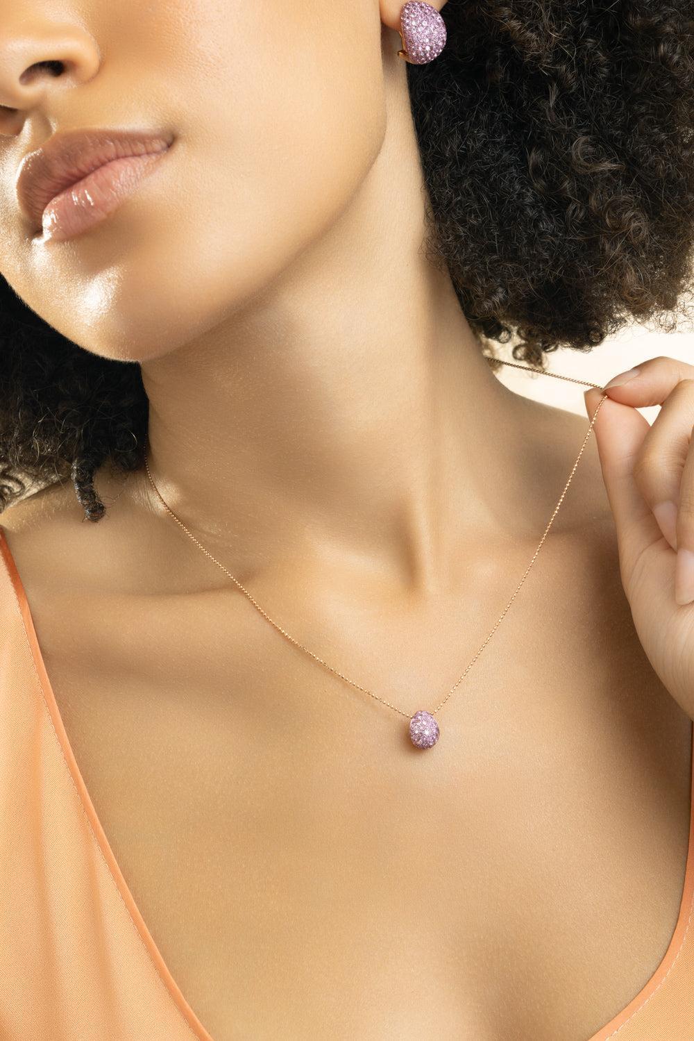 Pink Sapphire Bahia Pendant Necklace - Image 3
