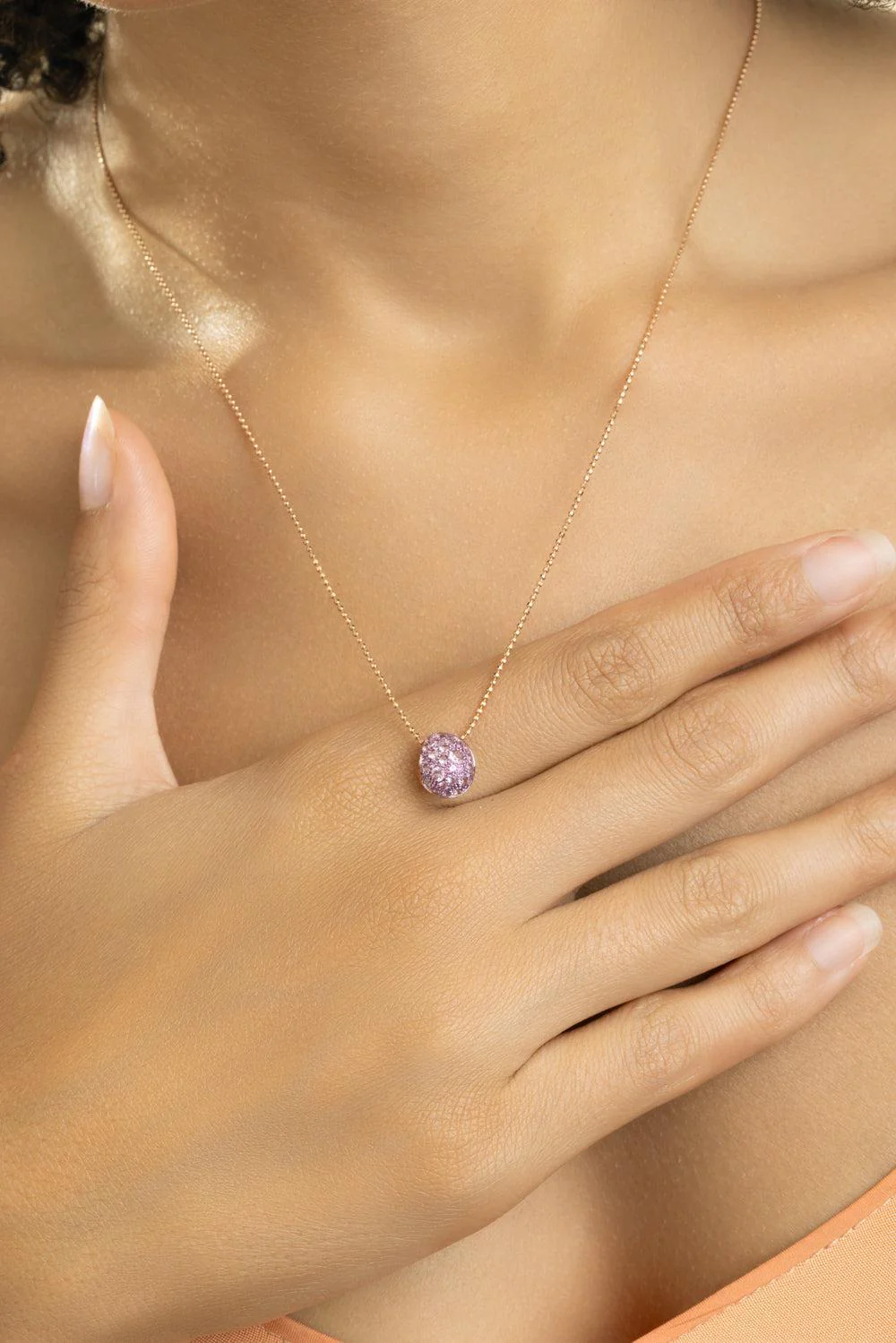 Pink Sapphire Bahia Pendant Necklace - Image 4