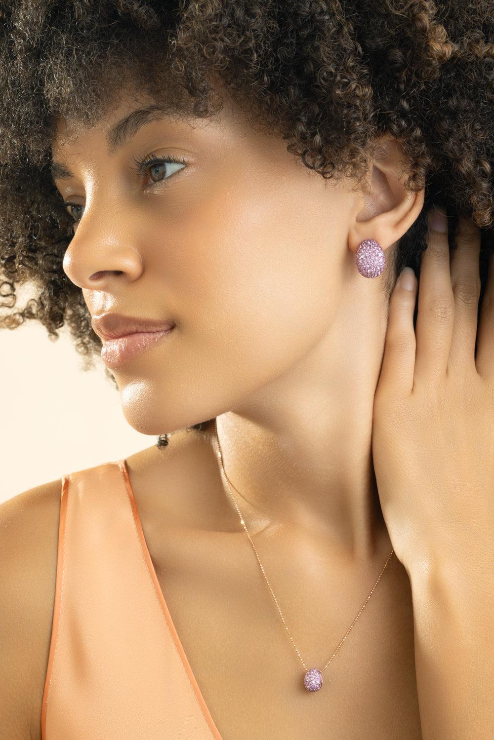 Pink Sapphire Bahia Statement Earrings - Image 2