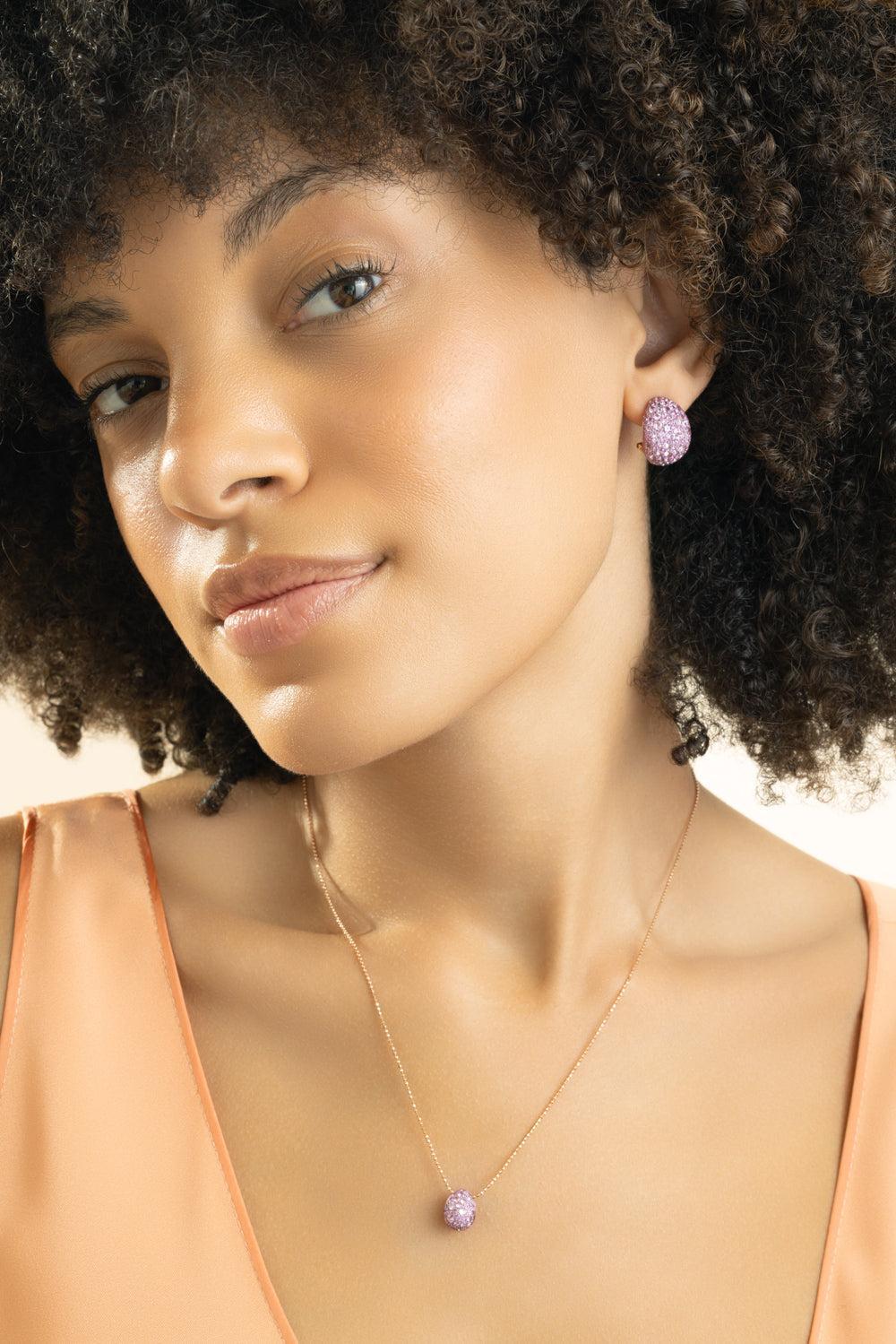 Pink Sapphire Bahia Statement Earrings - Image 4