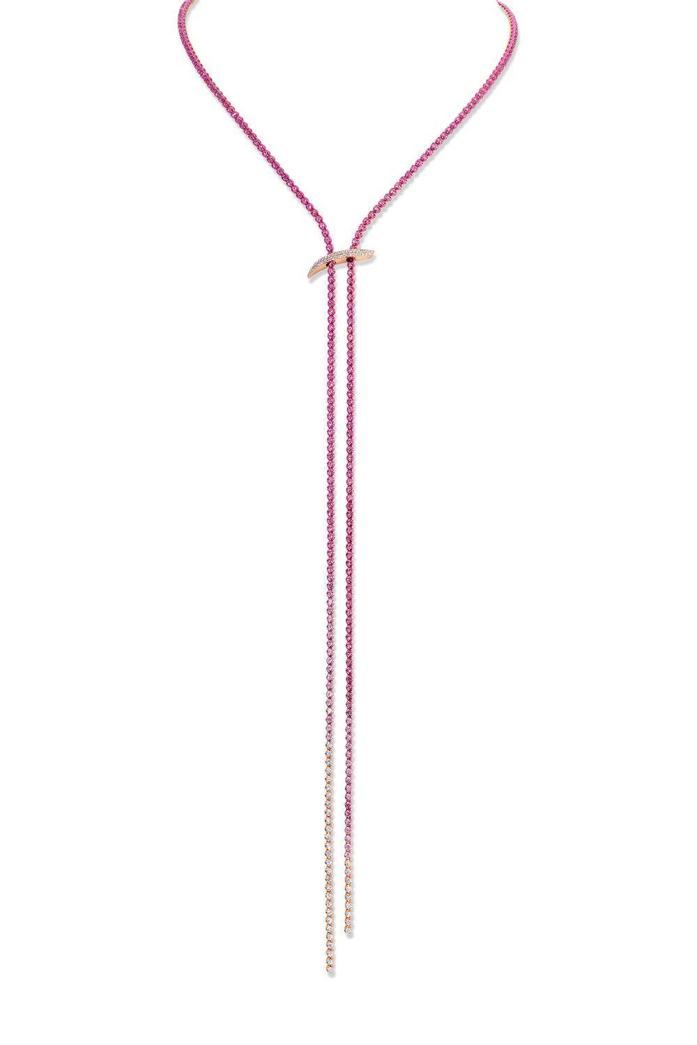 Pink Sapphire Mega Swirl Lariat Necklace