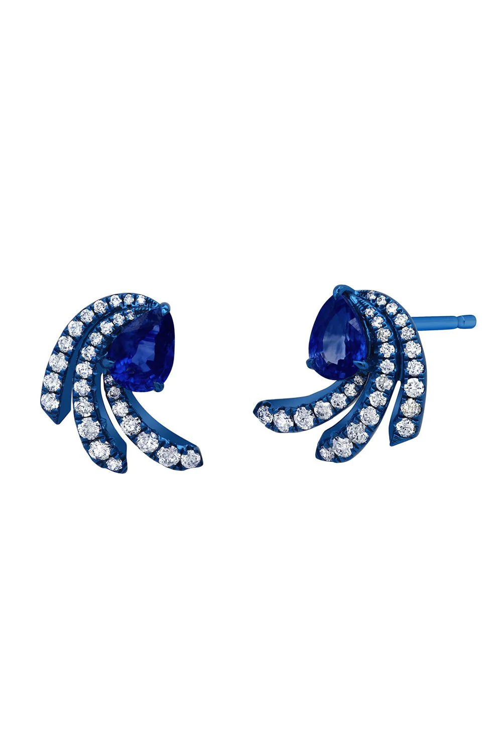 Rio Diamond Blue Rhodium Earrings
