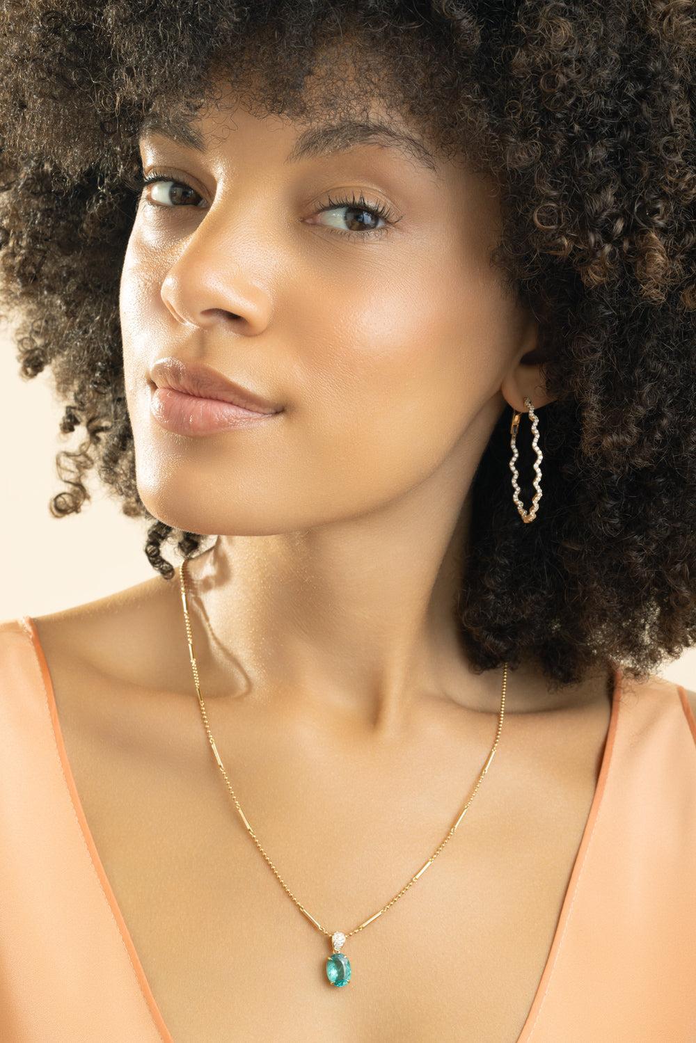 Rio Diamond Inside Outside Hoop Earrings - Image 2