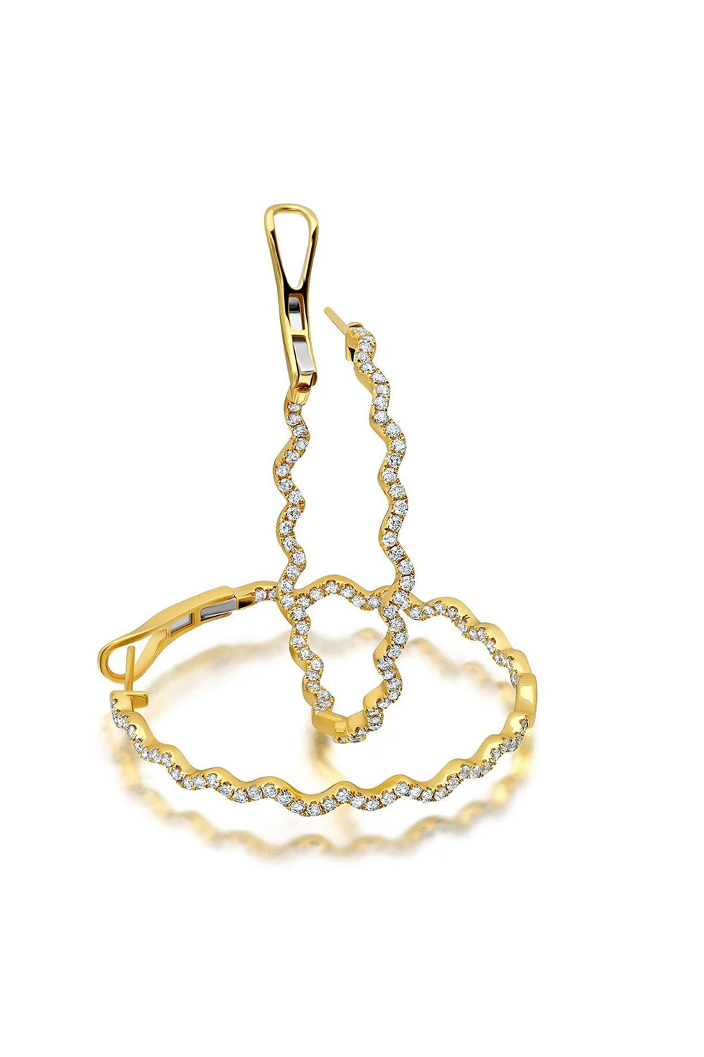 Rio Diamond Inside Outside Hoop Earrings - Image 6