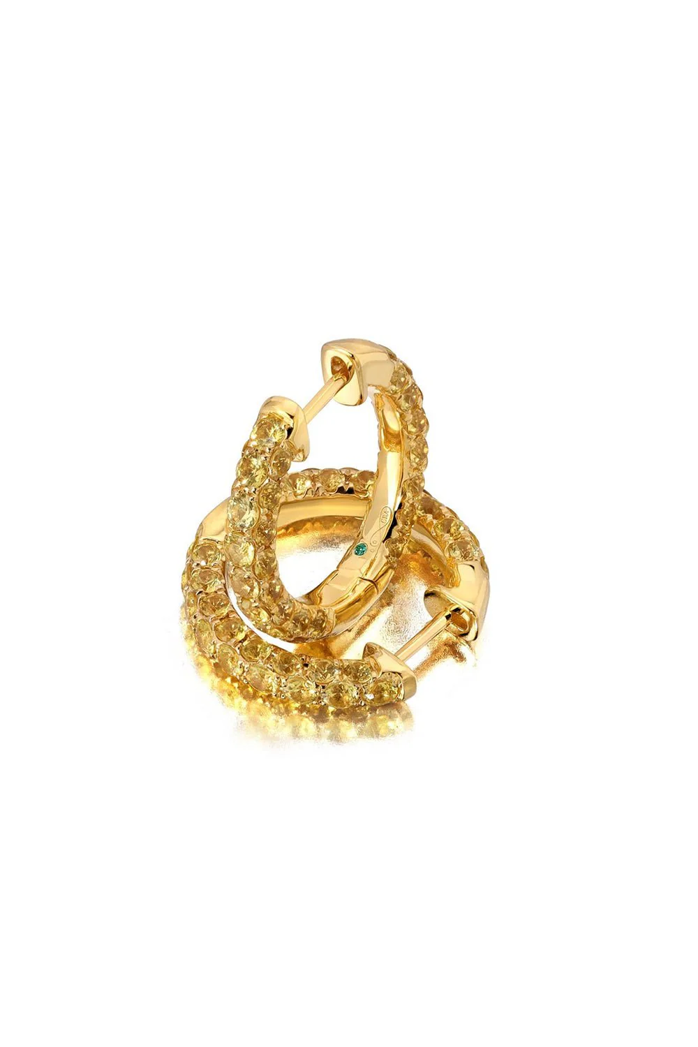 Yellow Sapphire 3 Sided Hoop Earrings - Image 5