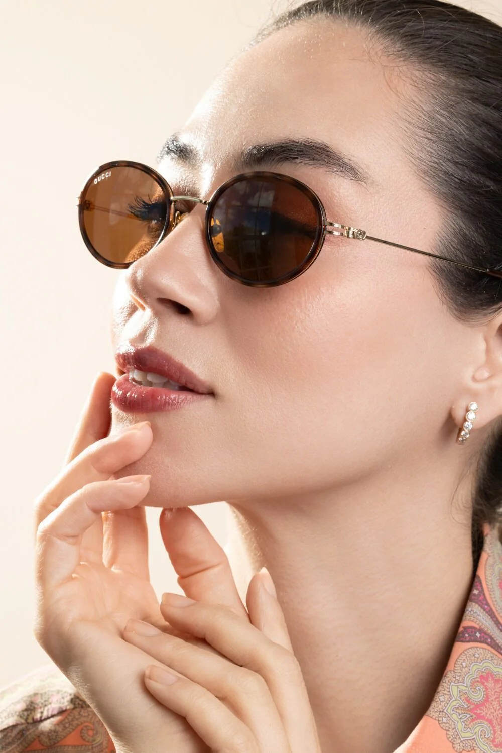 Small Oval Sunglasses - Havana Gold - Image 3