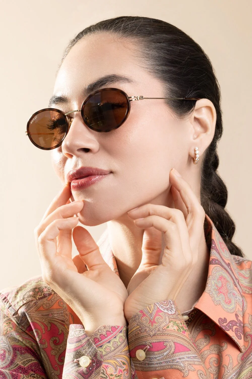 Small Oval Sunglasses - Havana Gold - Image 4