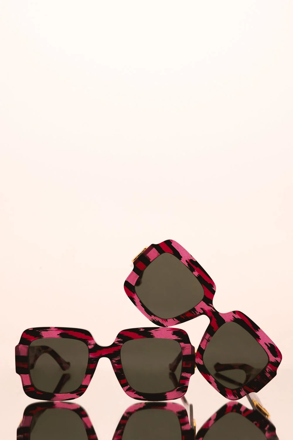 Square Frame Double G Sunglasses - Fuchsia Leopard - Image 5