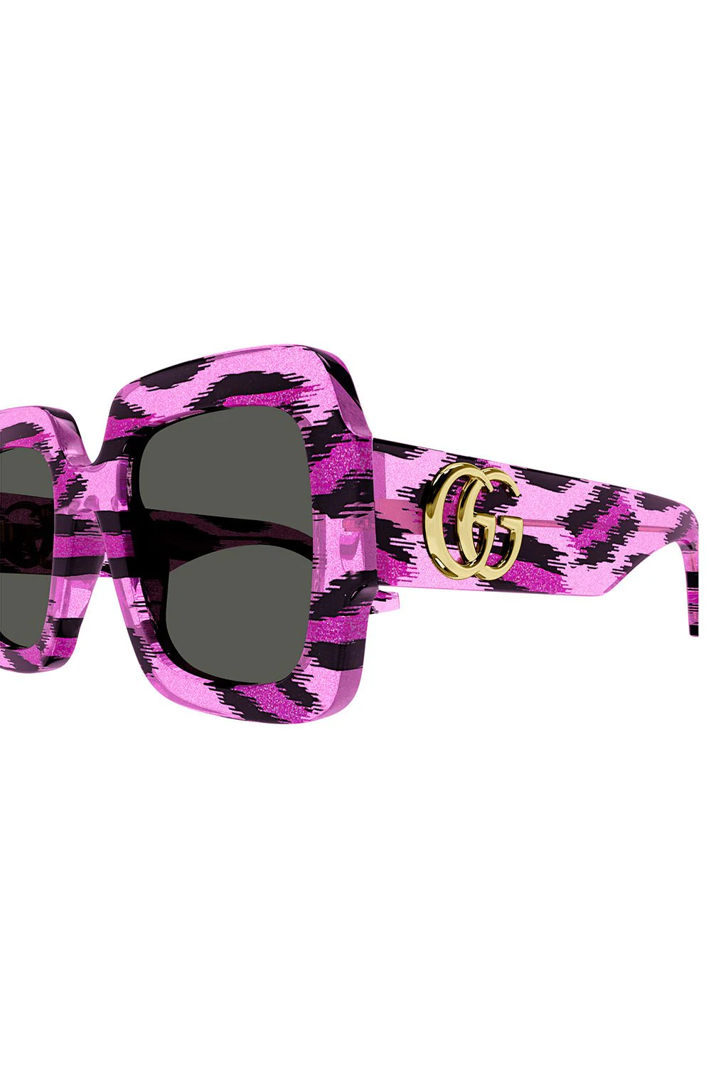 Square Frame Double G Sunglasses - Fuchsia Leopard - Image 6