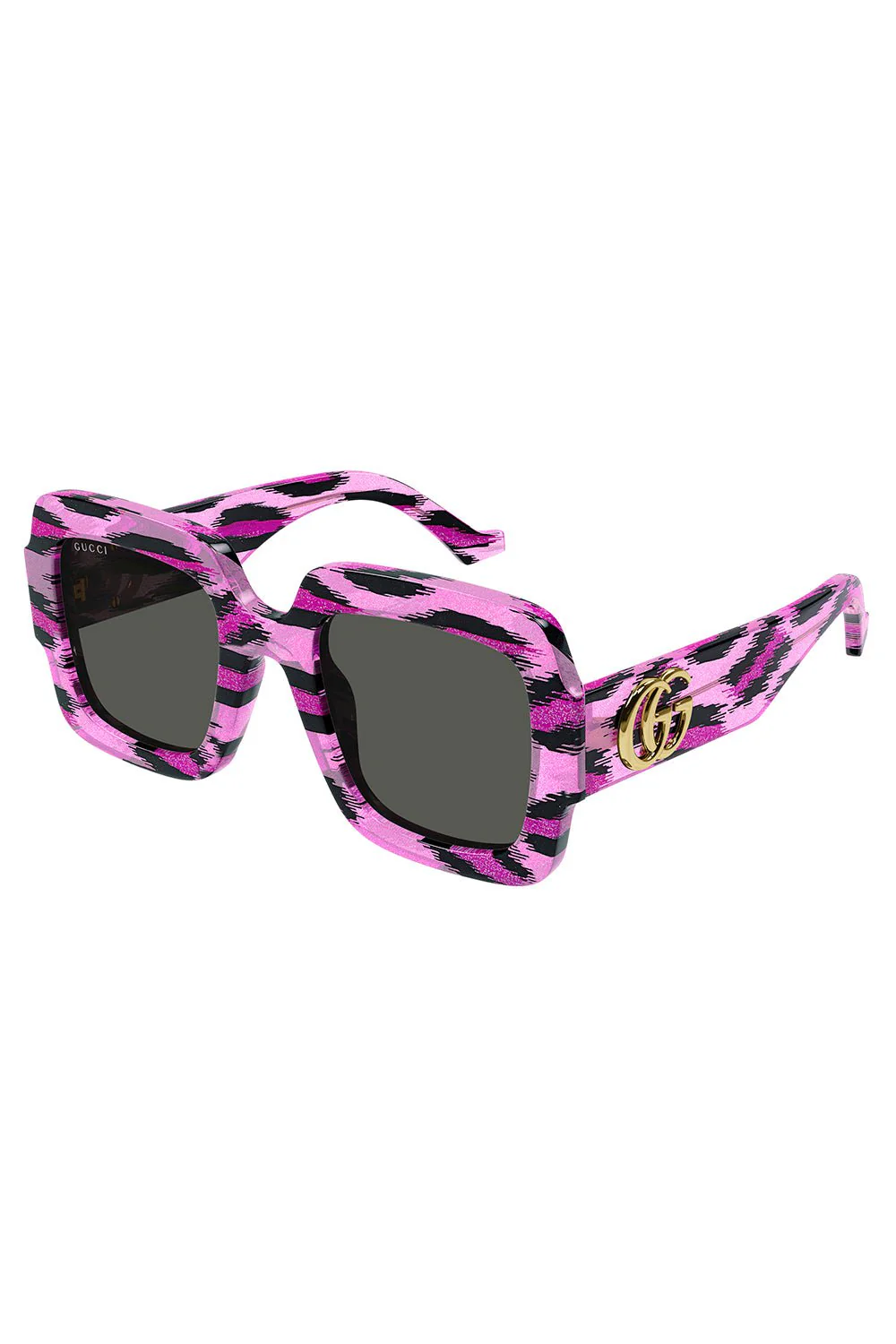 Square Frame Double G Sunglasses - Fuchsia Leopard - Image 7
