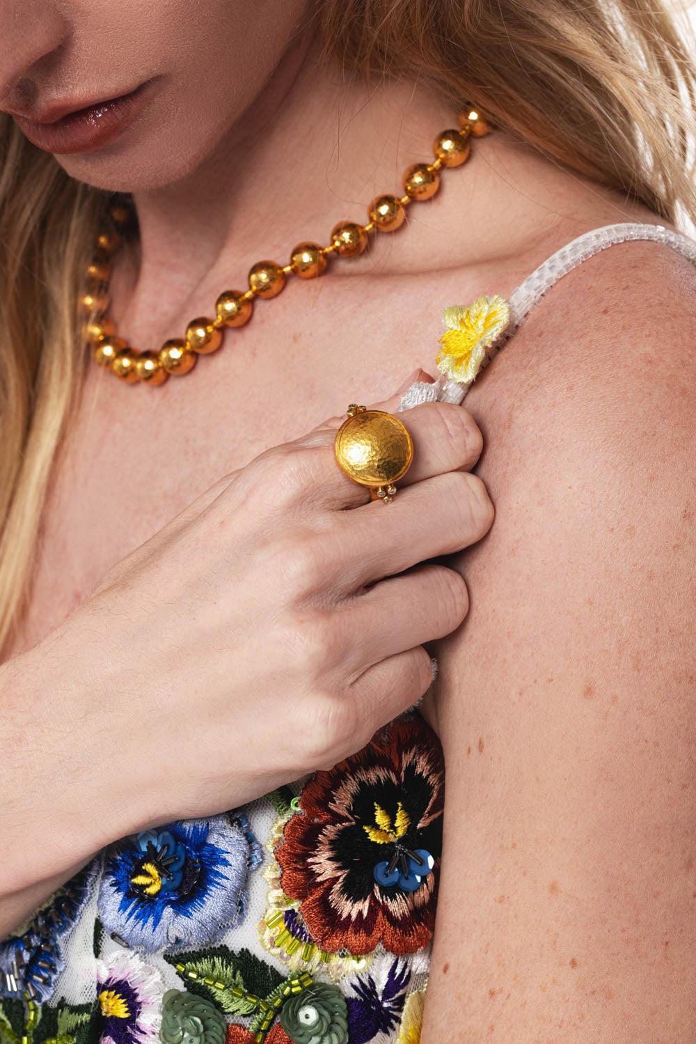 Dome Diamond Cocktail Ring - Image 3