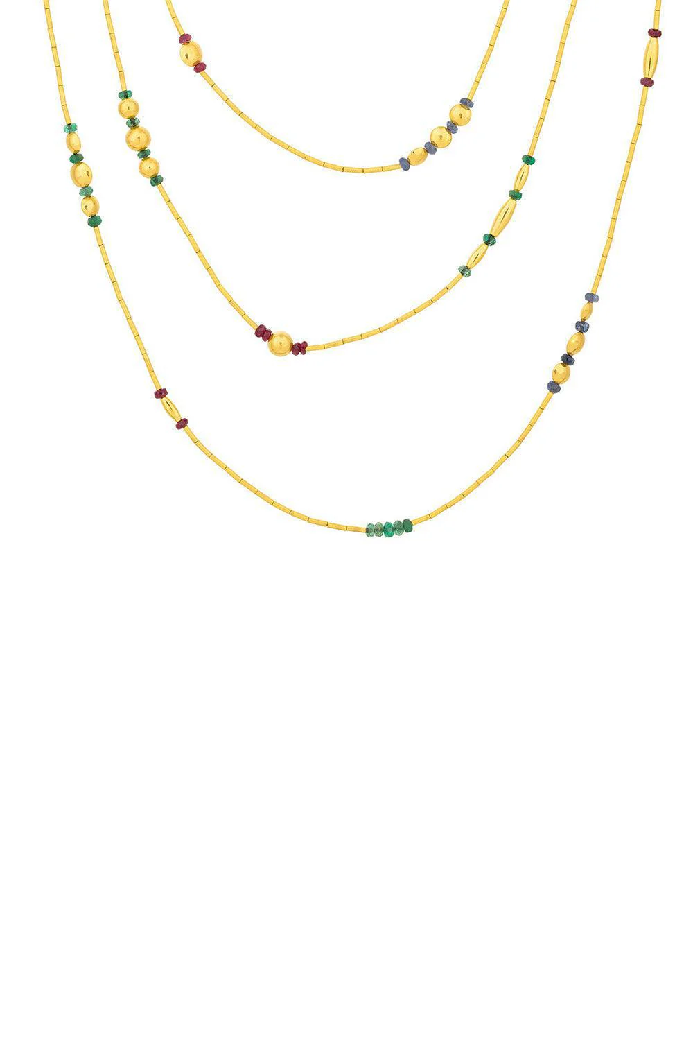 Emerald Sapphire Strand Necklace