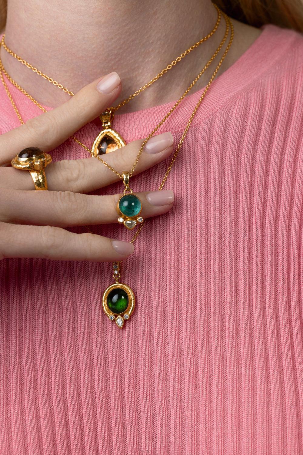 Green Tourmaline Pendant Necklace - Image 4