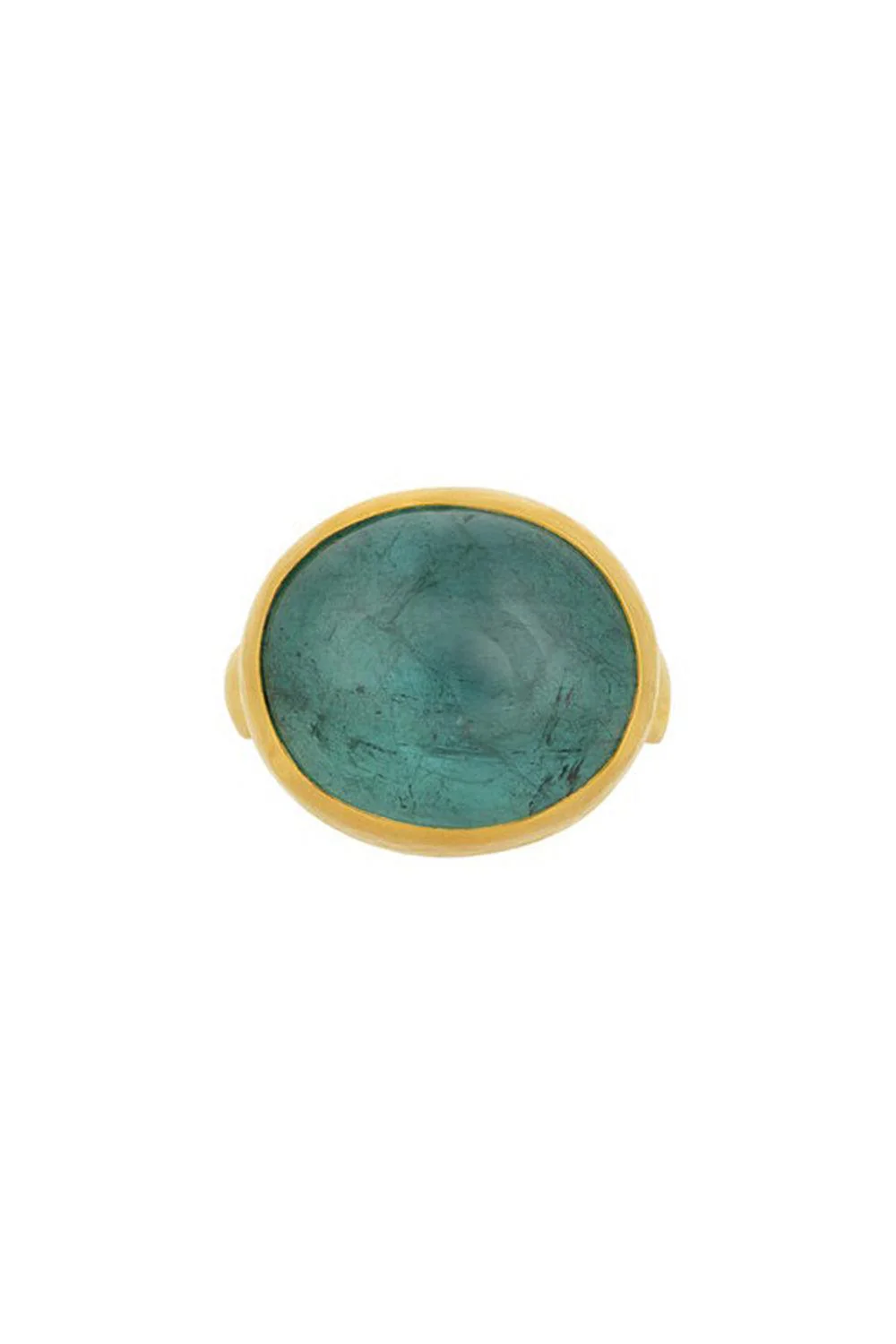 Green Tourmaline Rune Ring