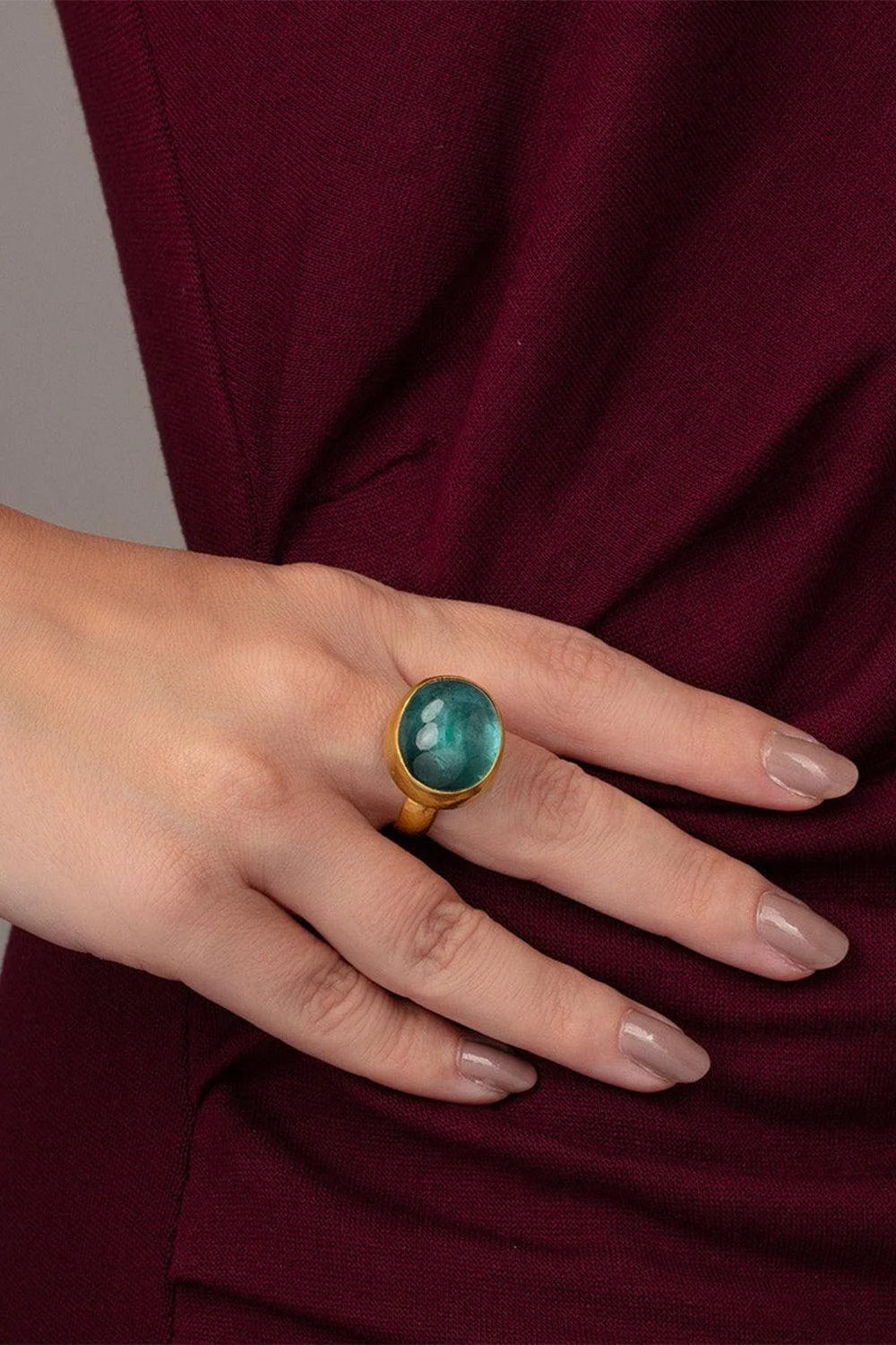 Green Tourmaline Rune Ring - Image 2