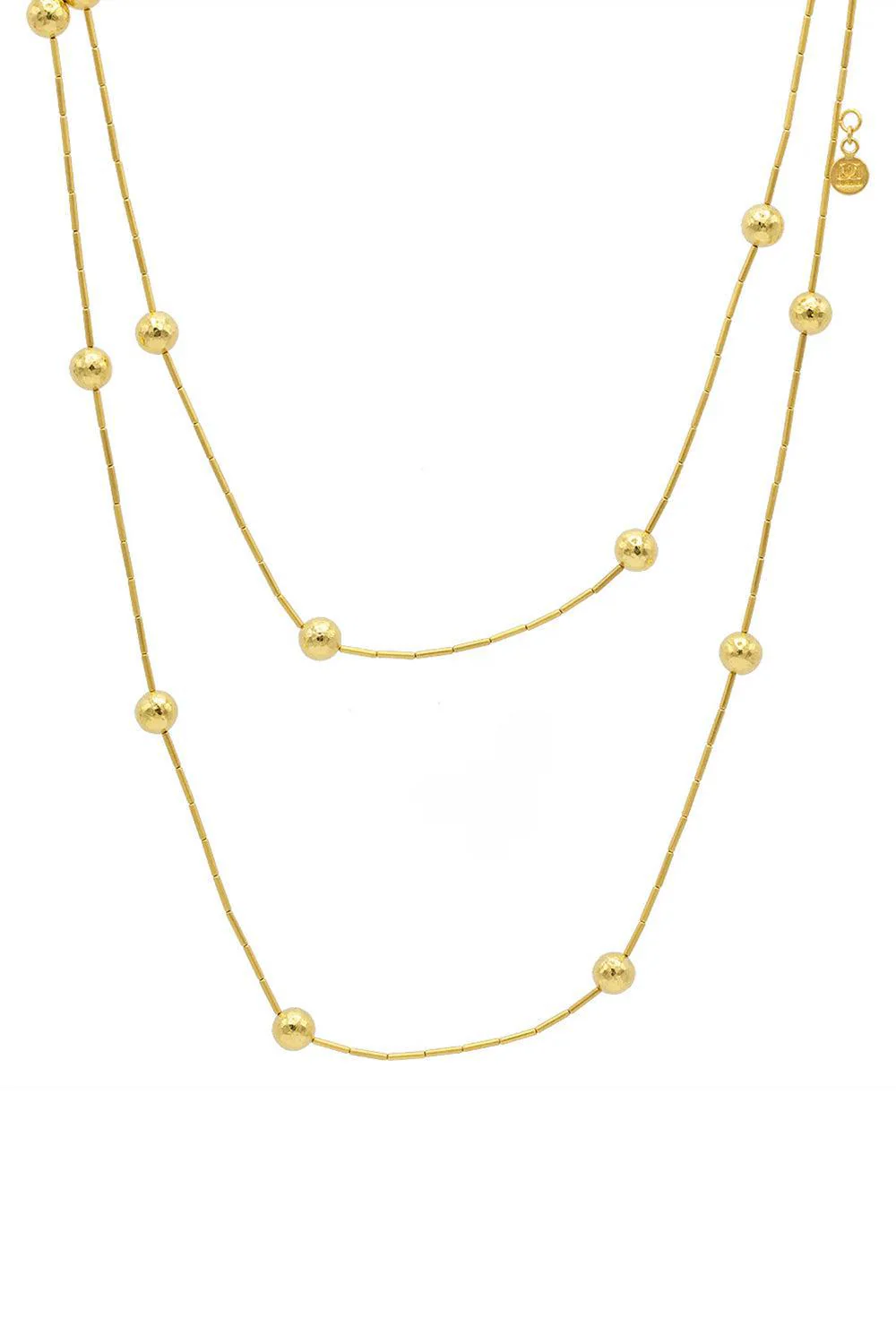 Hammered Ball Station Necklace
