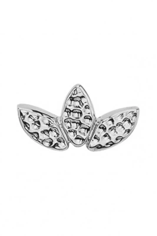 Hammered Flat Marquise Fan Ear Pin - Image 2