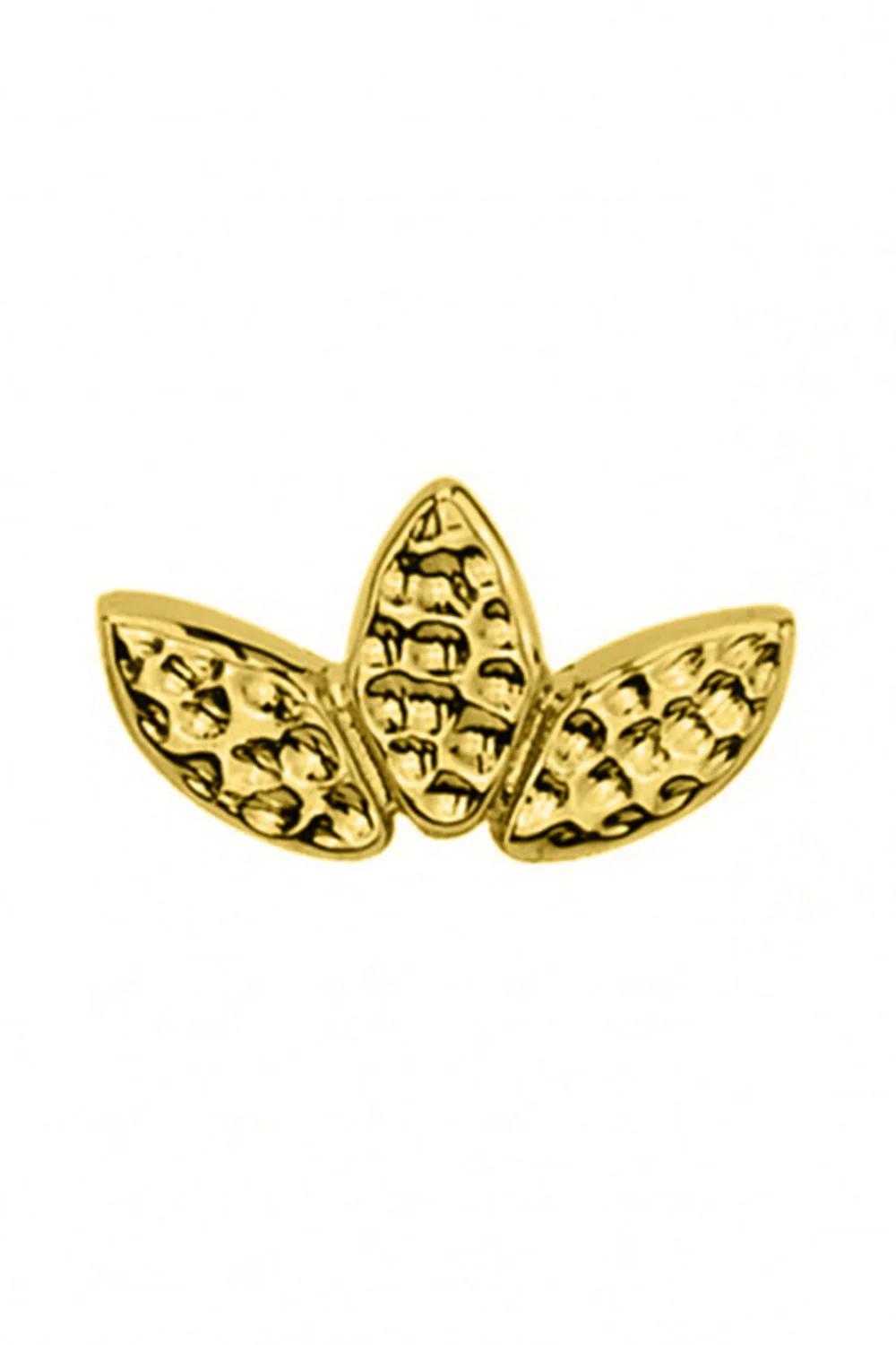 Hammered Flat Marquise Fan Ear Pin - Image 3