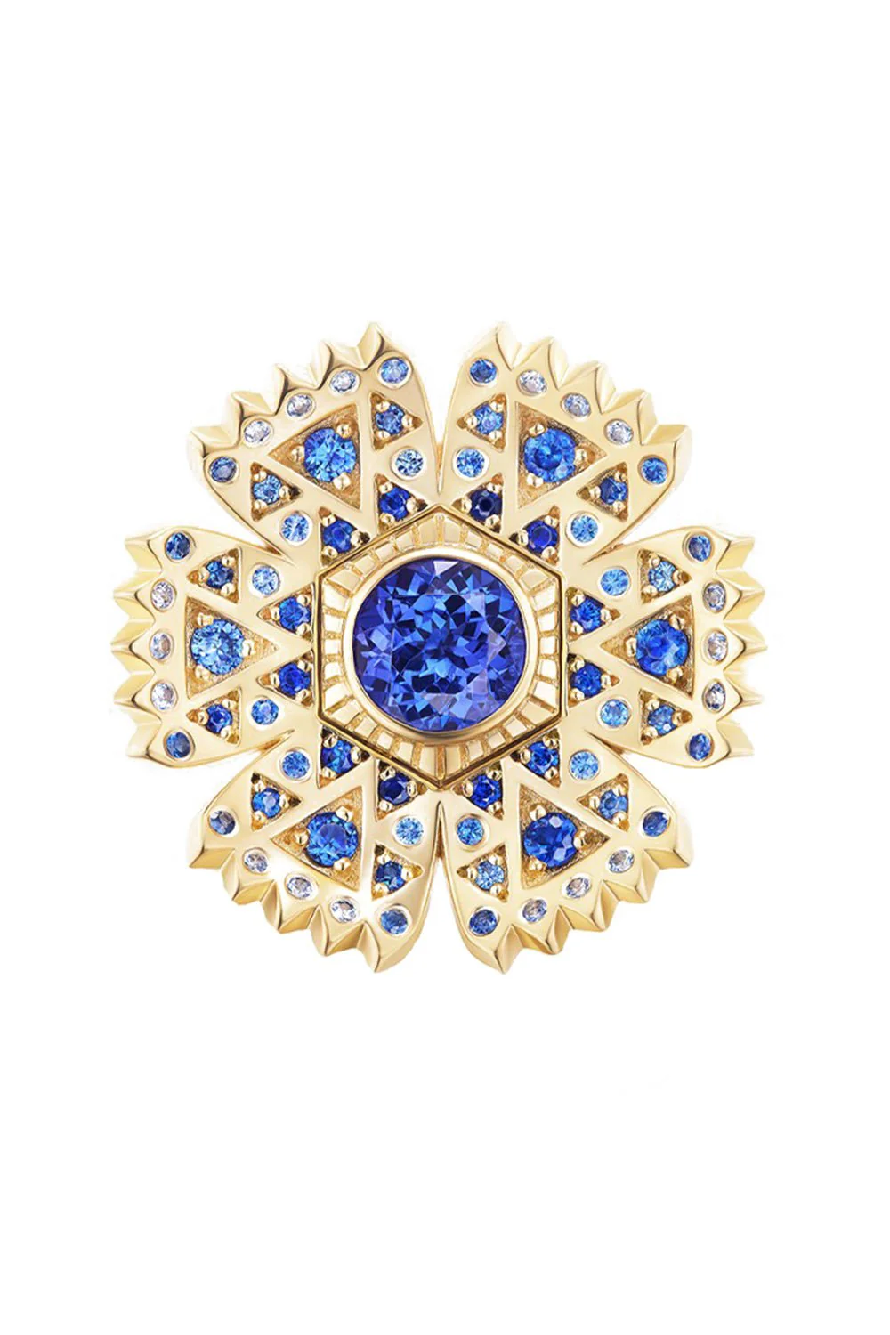 Blue Sapphire Petunia Ring