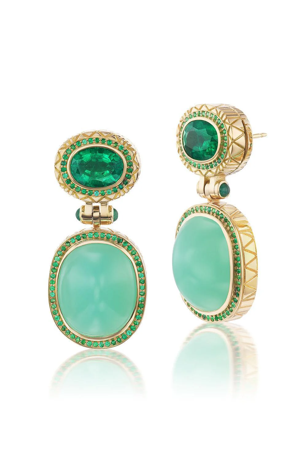 Chrysoprase Emerald Drop Earrings
