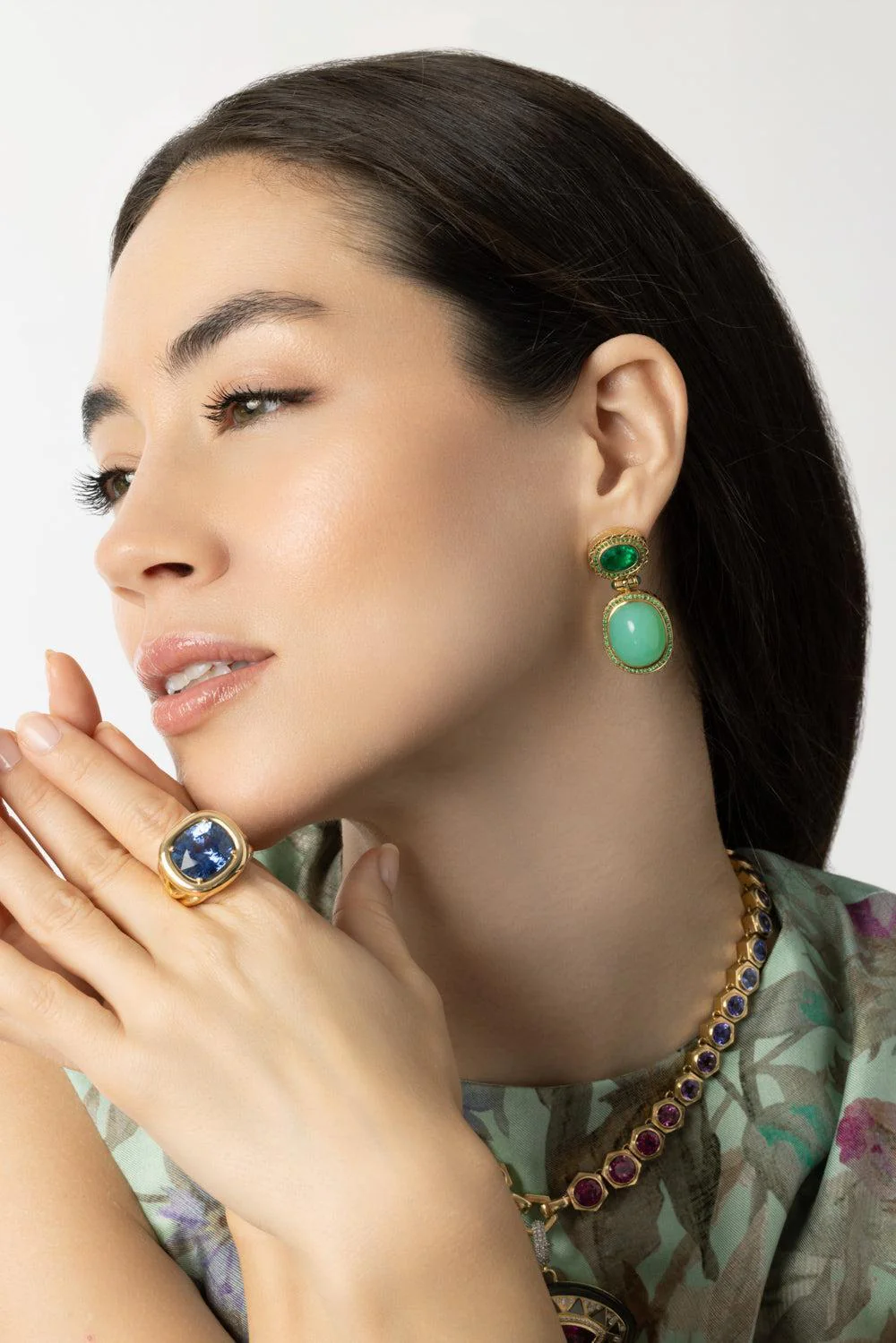 Chrysoprase Emerald Drop Earrings - Image 4