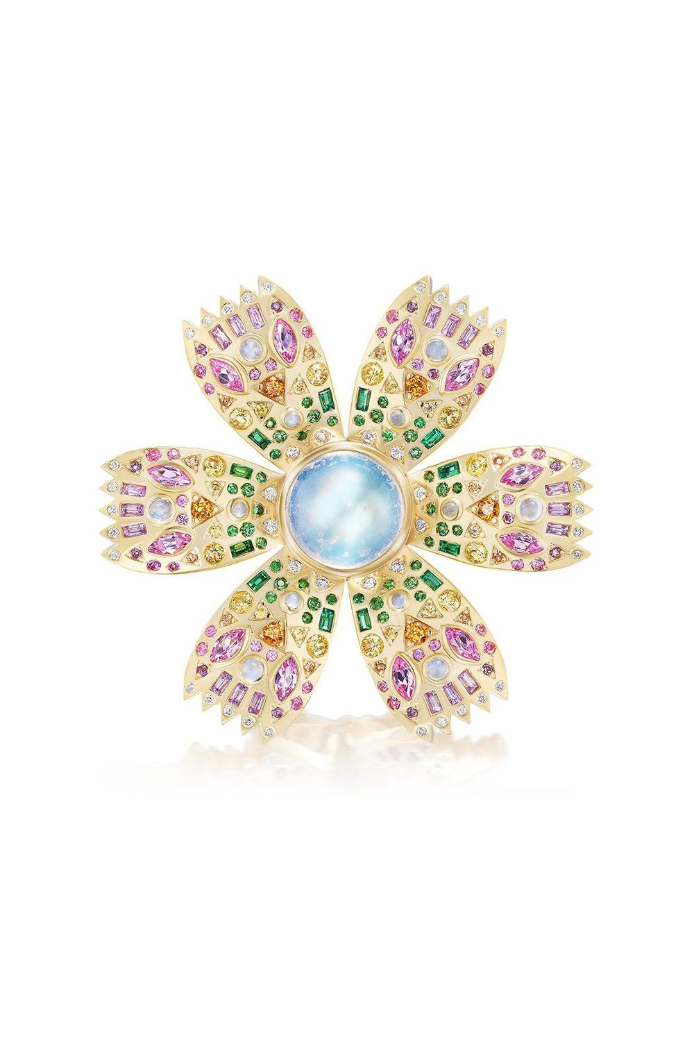 Moonstone Poppy Ring