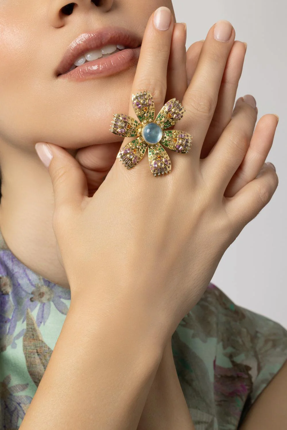 Moonstone Poppy Ring - Image 4