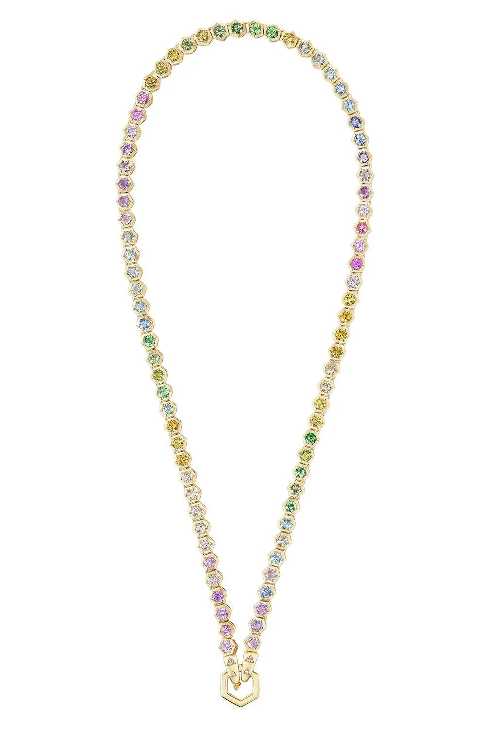Pastel Rainbow Open Tennis Necklace