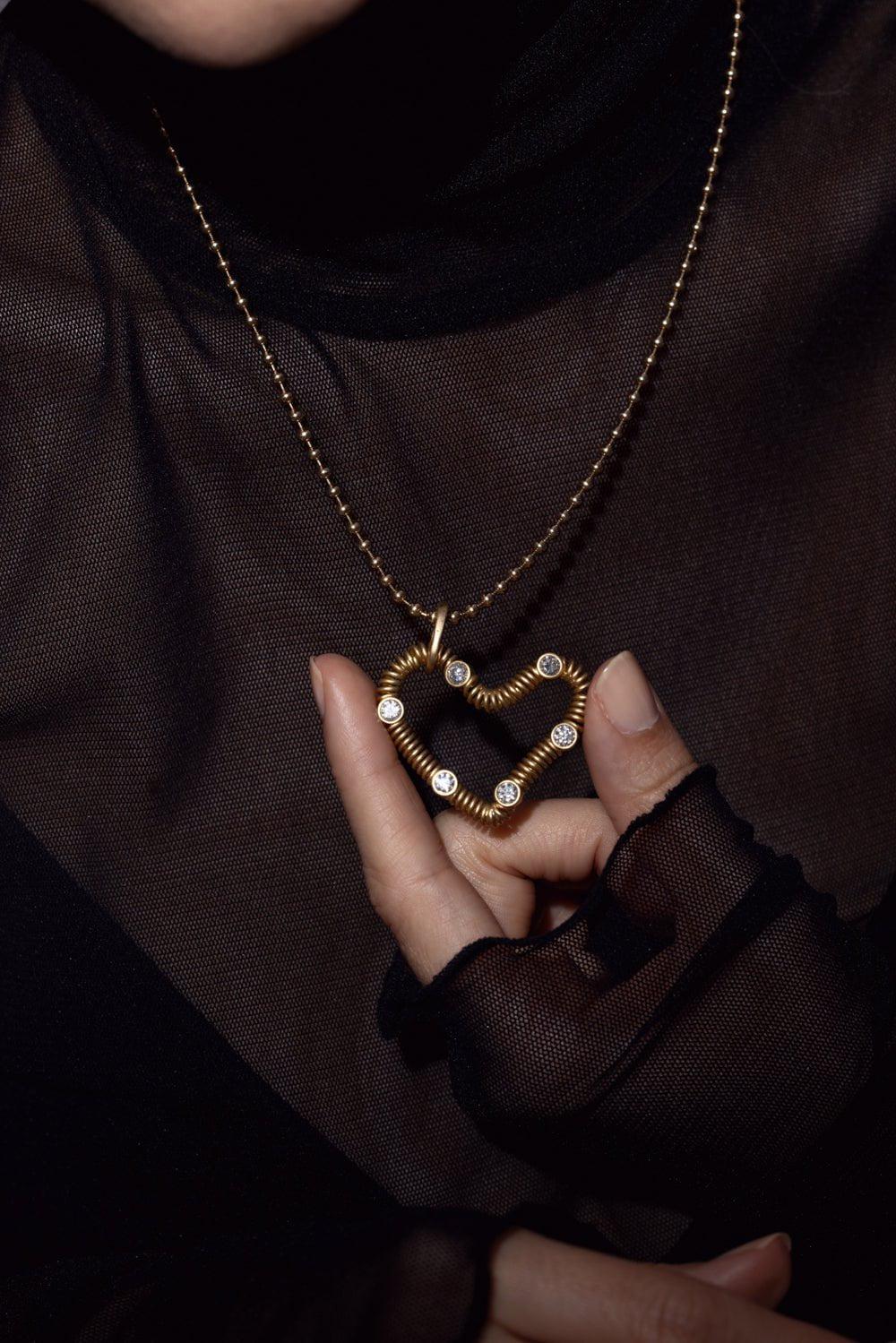 Large Black Diamond Heart Charm - Image 2
