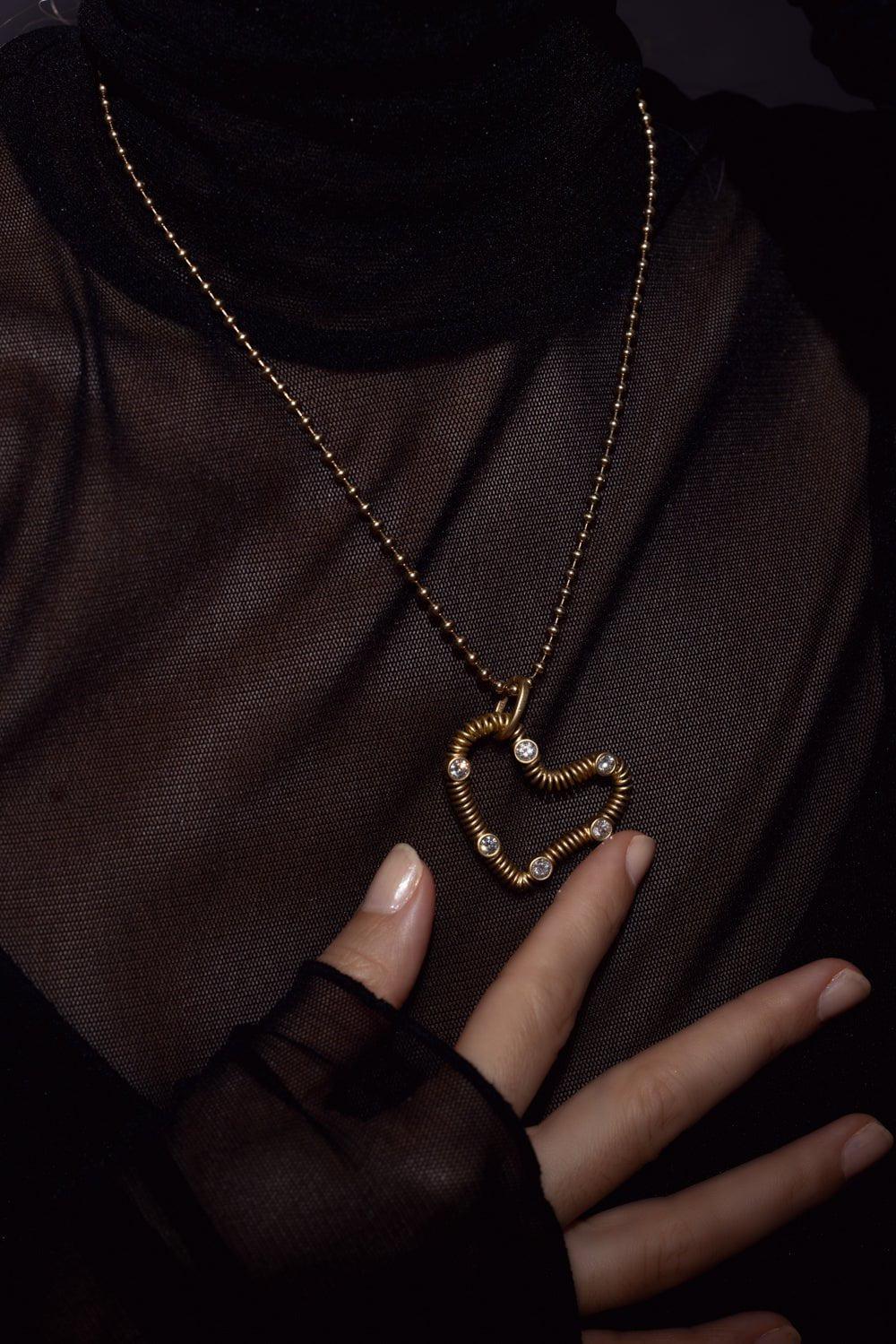 Large Black Diamond Heart Charm - Image 4