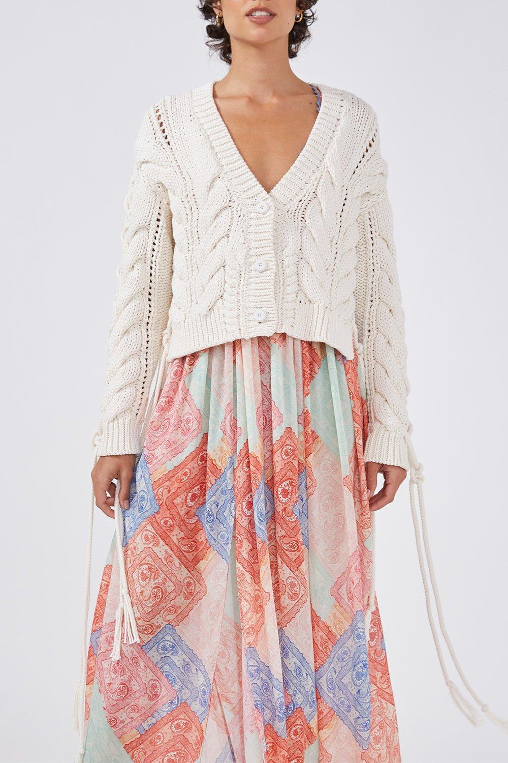 Lace Up Cable Cardigan - Image 2