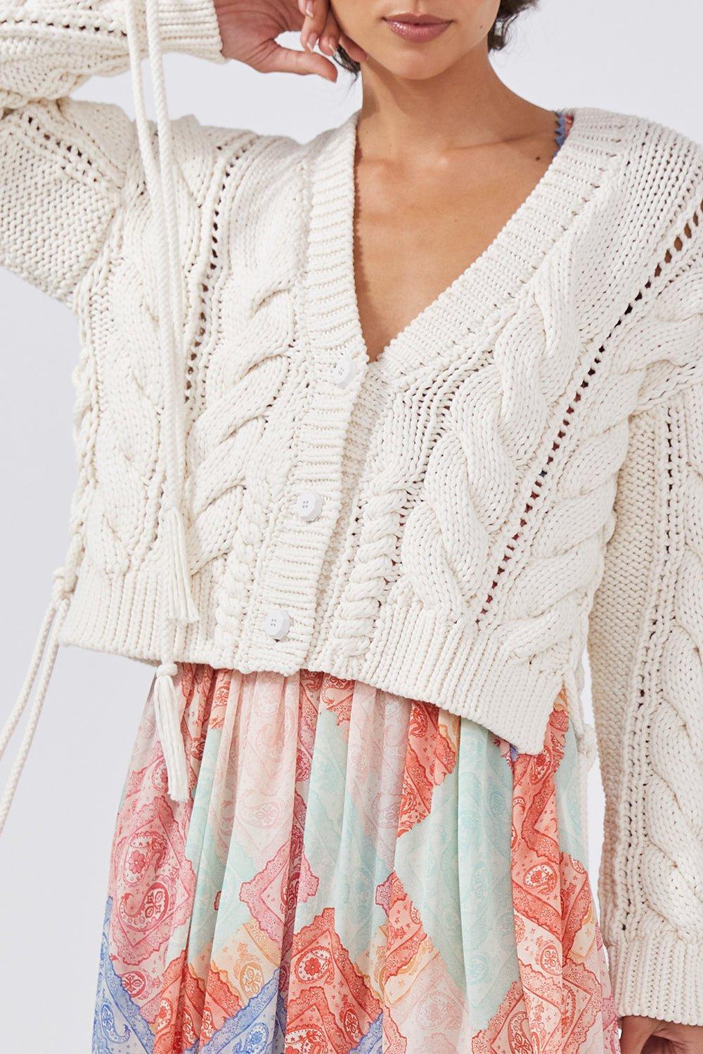 Lace Up Cable Cardigan - Image 4