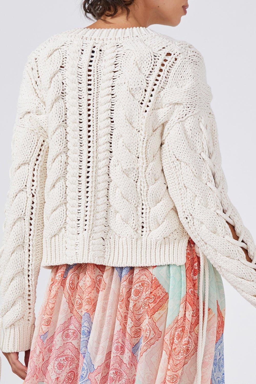 Lace Up Cable Cardigan - Image 5