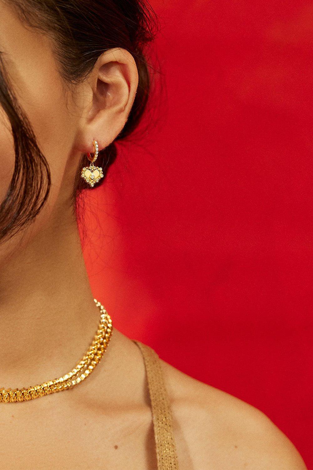 HEART HUGGIE EARRINGS - Image 2