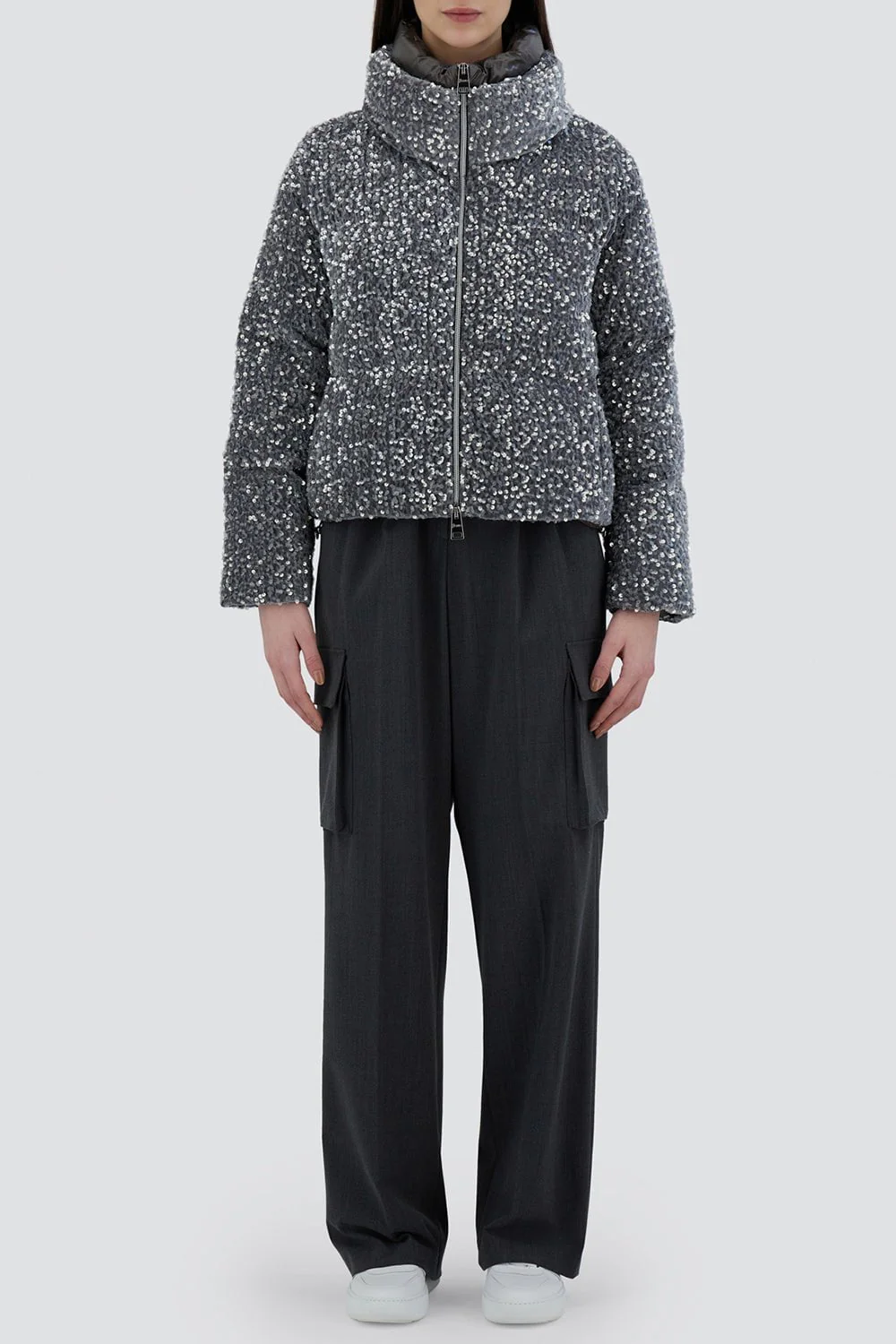 Quilted Paillette Zip Jacket - Image 2