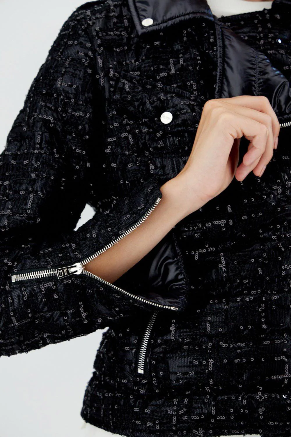 Sequin Moto Jacket - Image 3