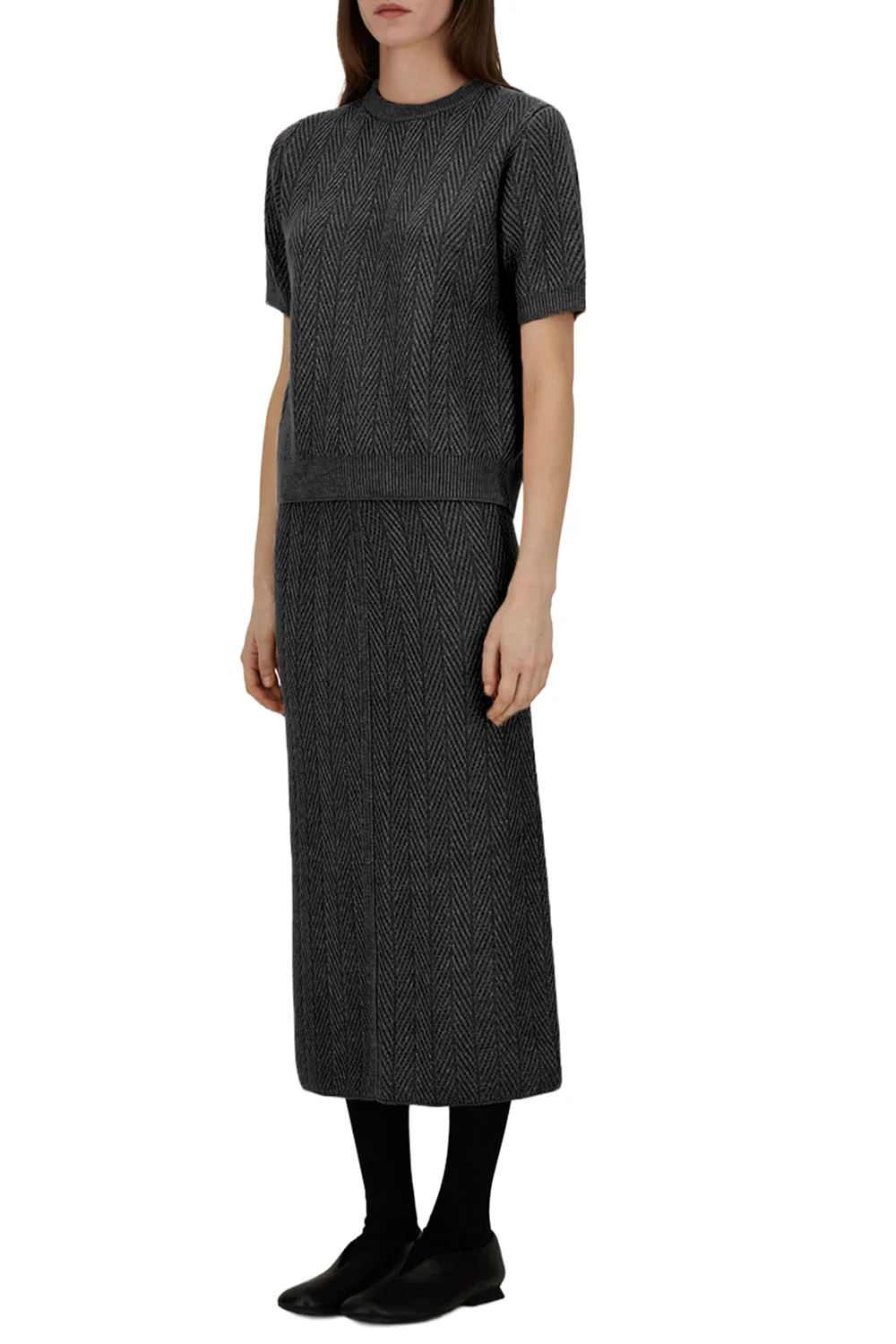 Shiny Herringbone Skirt - Image 3