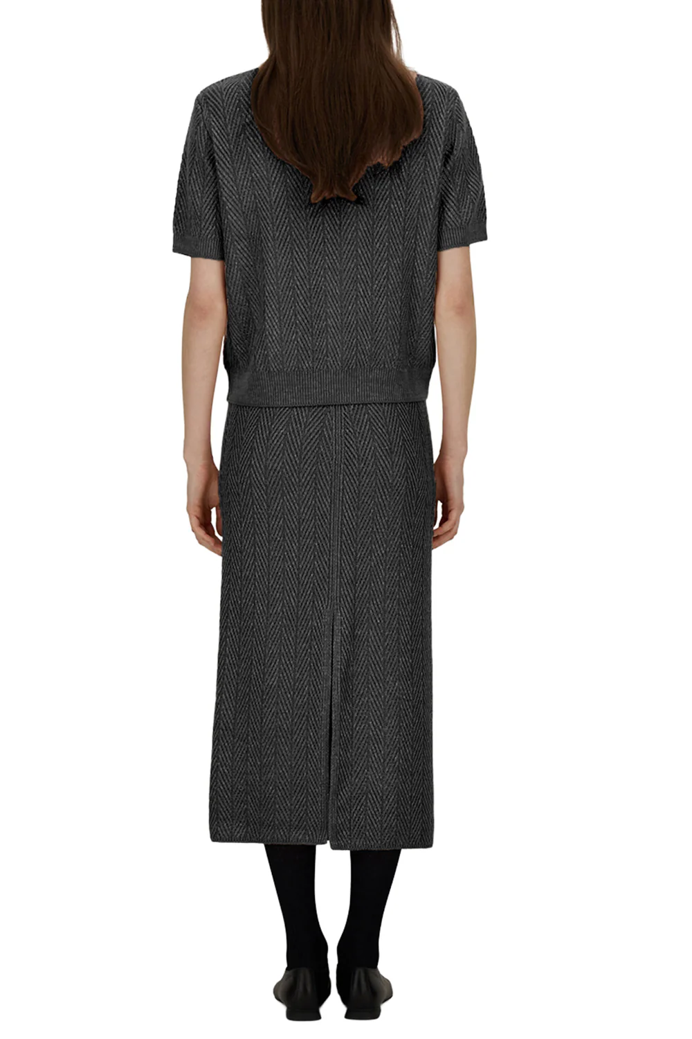 Shiny Herringbone Skirt - Image 4