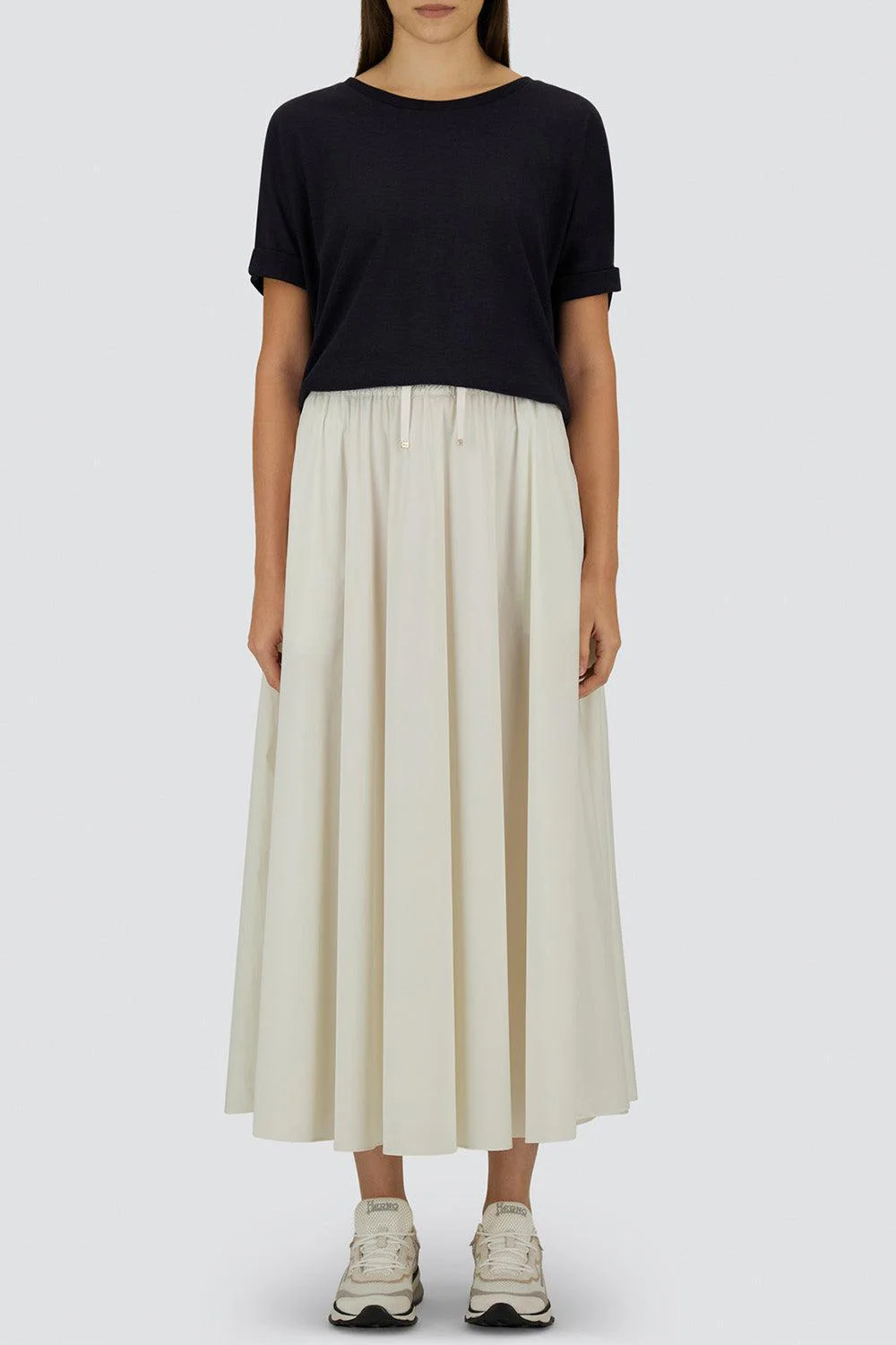 Stretch Midi Skirt - White - Image 4