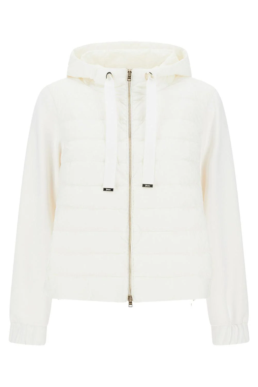 Tie Neck Quilted Hoodie