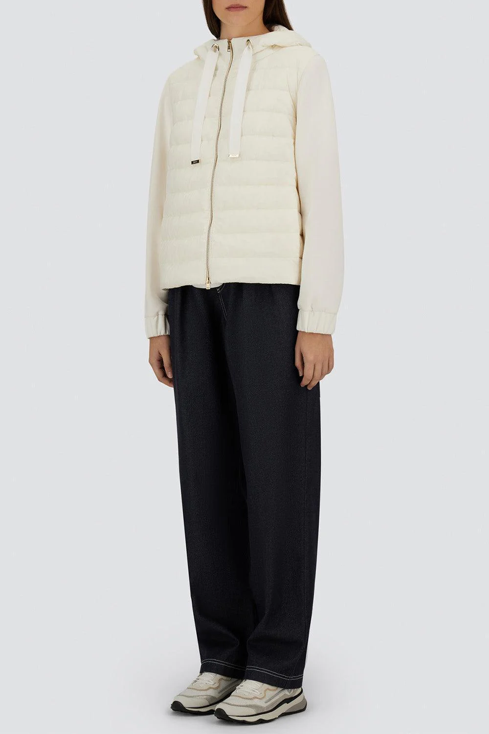 Tie Neck Quilted Hoodie - Image 3